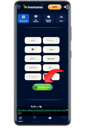 Download Winomania APK with secure payment options available