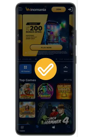 Winomania account activation confirmation message display