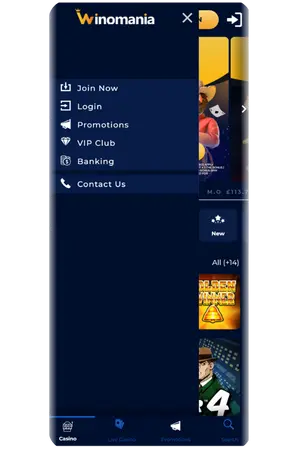 Winomania home screen with top games